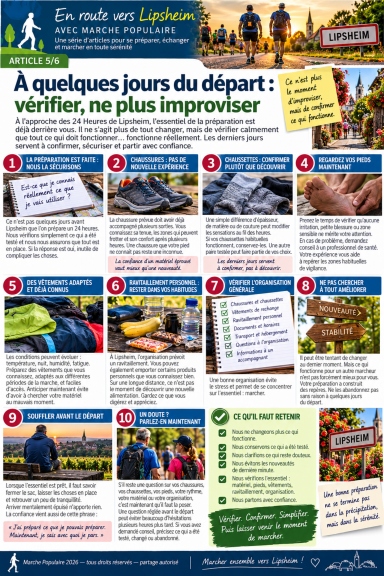 À quelques jours du départ : vérifier, ne plus improviser